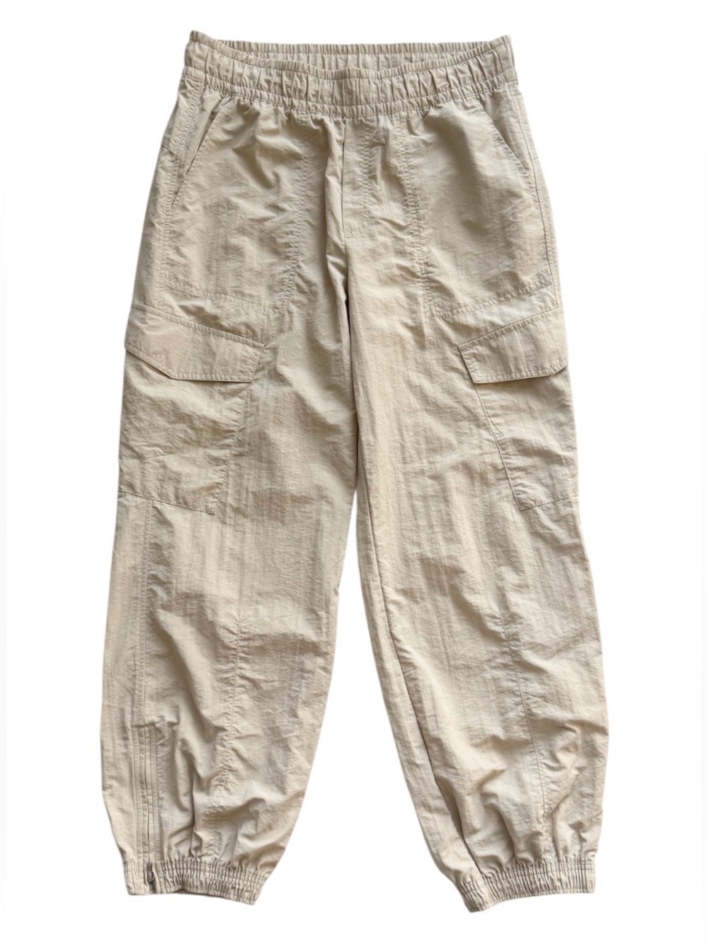 Old Navy Ankle Zip Nylon Cargo Jogger Pants Tan Size Medium